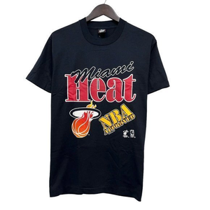 Vtg Miami Heat 1991‎ Men's T-Shirt Single Stitch Screen Stars NBA Approved USA L